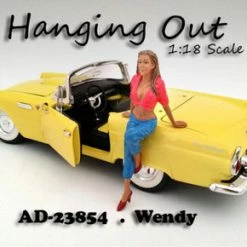 Hanging Out Wendy Figure, Pink With Blue - American Diorama Figurine 23854 - 1/18 Scale