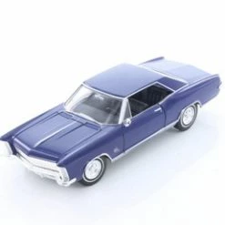 1965 Buick Riviera Grand Sport Hard Top, Blue - Welly 24072/4D - 1/24 Scale Diecast Model Toy Car