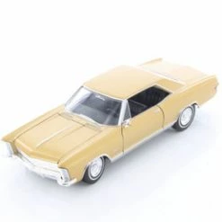 1965 Buick Riviera Grand Sport Hard Top, Gold - Welly 24072/4D - 1/24 Scale Diecast Model Toy Car