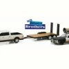 Greenlight Blues Brothers 2015 Ram 1500 W/ 1974 Dodge Monaco 'Bluesmobile' On Flatbed - 1/64 Scale