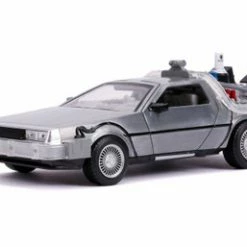 Jada Toys DeLorean Time Machine With Lights - Flying Version,31468 - 1/24 Scale Diecast Model Toy Car