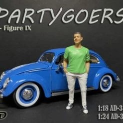 Partygoers Figure IX, White & Lime Green - American Diorama 38329, 1/24 Figurine, Diorama Accessory