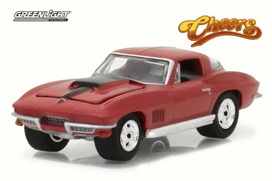 1967 Chevy Corvette Stingray, Cheers, Ruby Red - Greenlight 44770 - 1/64 Scale Diecast Model Toy Car 3 1967 Chevy Corvette Stingray, Cheers, Ruby Red - Greenlight 44770 - 1/64 Scale Diecast Model Toy Car
