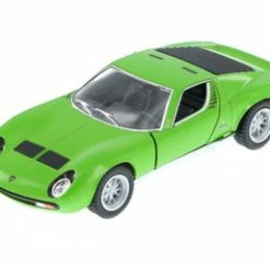1971 Lamborghini Miura P400 SV Hard Top, Green - Kinsmart 5390D - 1/34 Scale Diecast Model Toy Car