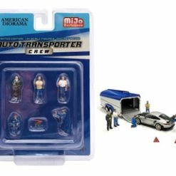 Auto Transporter Crew Figure Set, Multi- American Diorama 76464MJ, 1/64 Figurine, Diorama Accessory