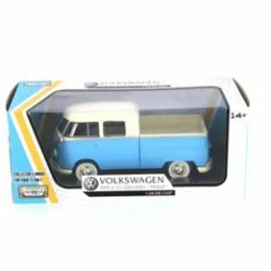 1967 Volkswagen Type 2 Pickup Truck, Blue & Cream - Motor Max 79343CRMLTBL - 1/24 Diecast Car