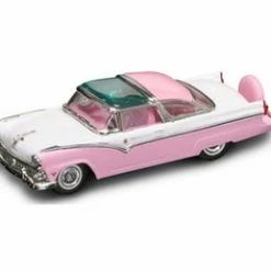 Lucky Road Signature 1955 Ford Crown Victoria , Pink And- Lucky 94202PK - 1/43 Scale Diecast Model Toy Car