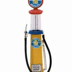 Lucky Road Signature Cylinder Gas Pump Cadillac, Yellow - Yatming 98692 - 1/18 Scale Diecast Model